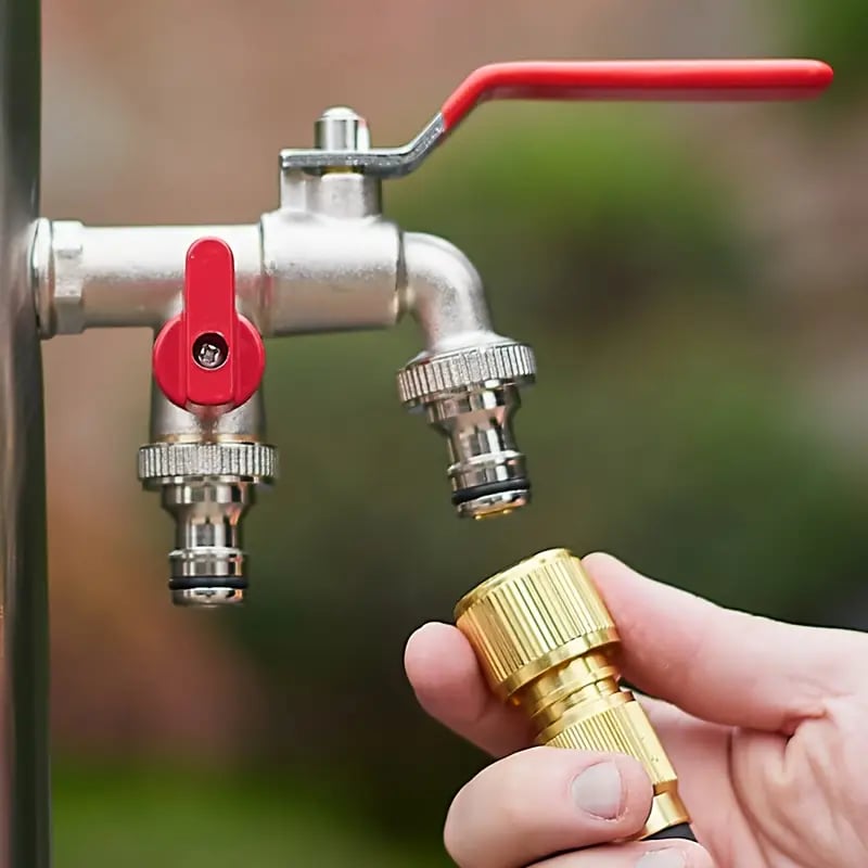 Dualflow Stainless Steel Two Outlet Garden Faucet Product Image 03