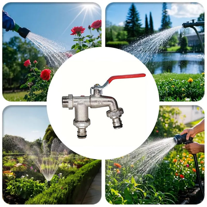 Dualflow Stainless Steel Two Outlet Garden Faucet Product Image 07
