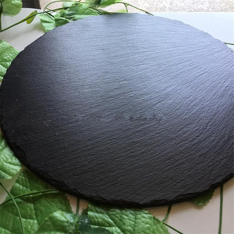 Durable Black Serving Plate for Hot &amp; Cold Dishes – Eco-Friendly Slate-Inspired Design, Scratch-Resistant, Dishwasher Safe 4