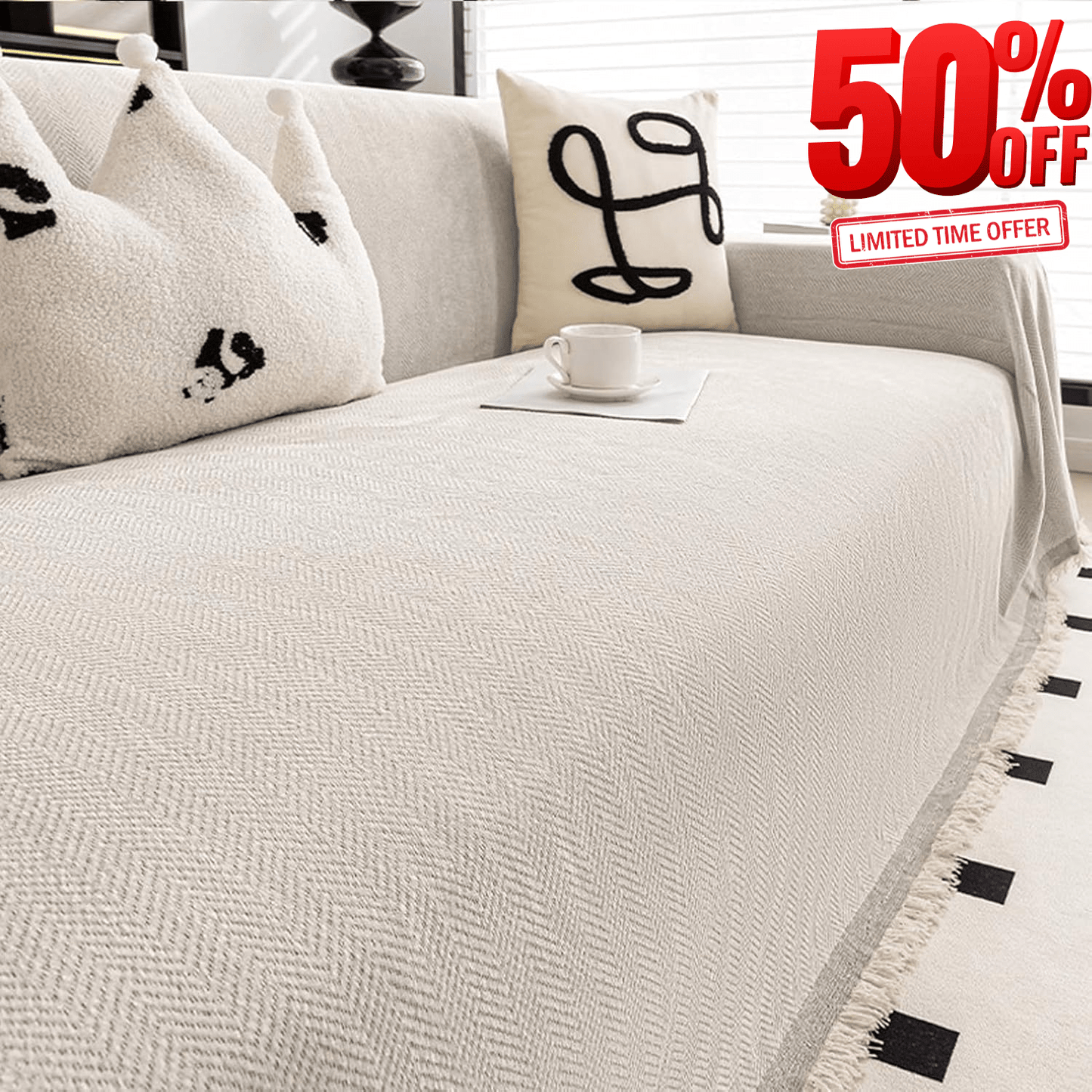 Durable Chenille Couch Cover for Family Protection – Stylish and Easy to Maintain 0