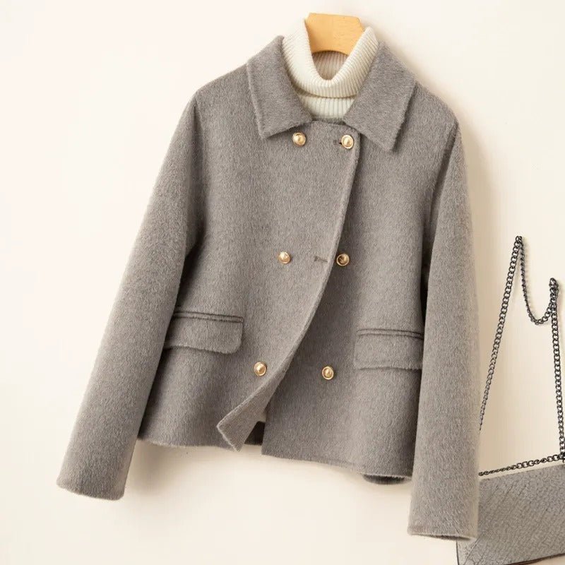 Dusty Rose Short Coat™ — Command Every Room with Unstoppable Elegance and Power (Gray XS) - | Zavonix