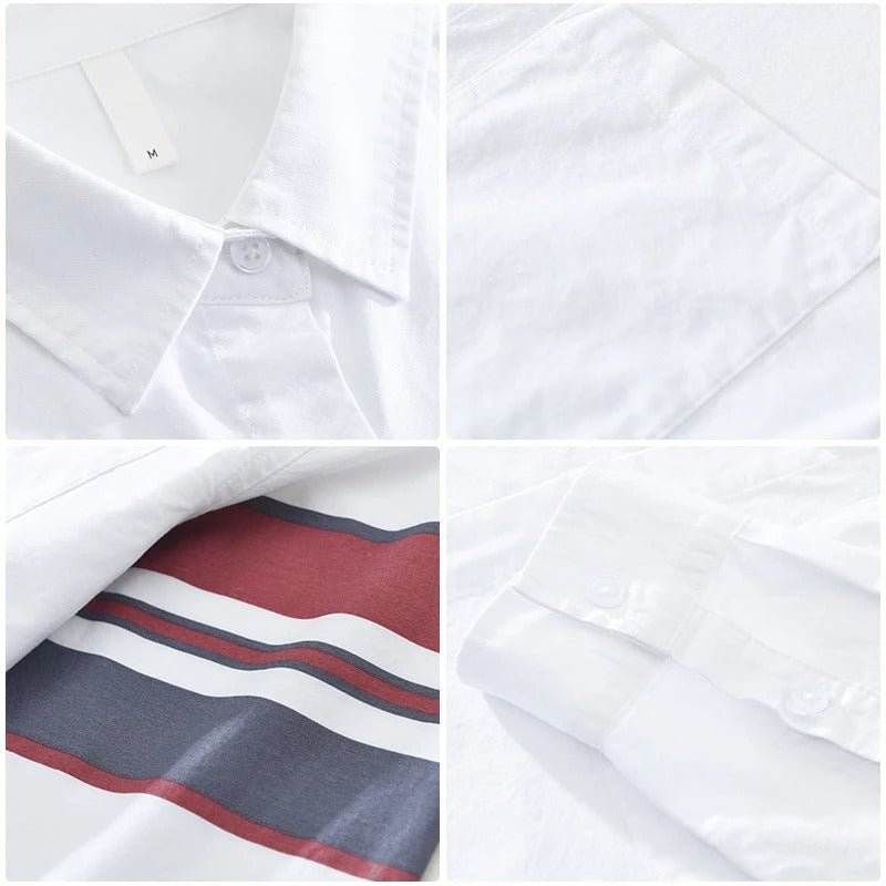 Dynamic Stripes Shirt™ — Command Every Room with Unstoppable Confidence and Effortless Luxury (Blue XS) - | Zavonix