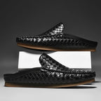 Briens Pantoletten | Handgewebtes Leder