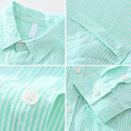 Men's Lightweight Textured Stripe Shirt with Breathable Fabric