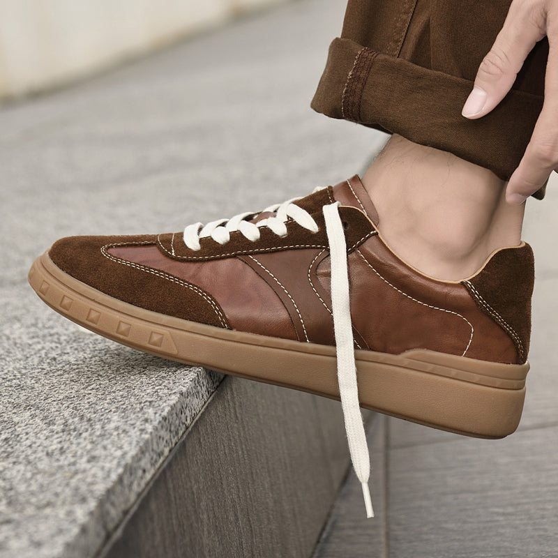 Stevano — Genuine Leather Sneakers with Cushioned Sole
