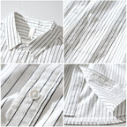 Arlen — Men's Linen Shirt with Soft Vertical Stripes and Tailored Fit