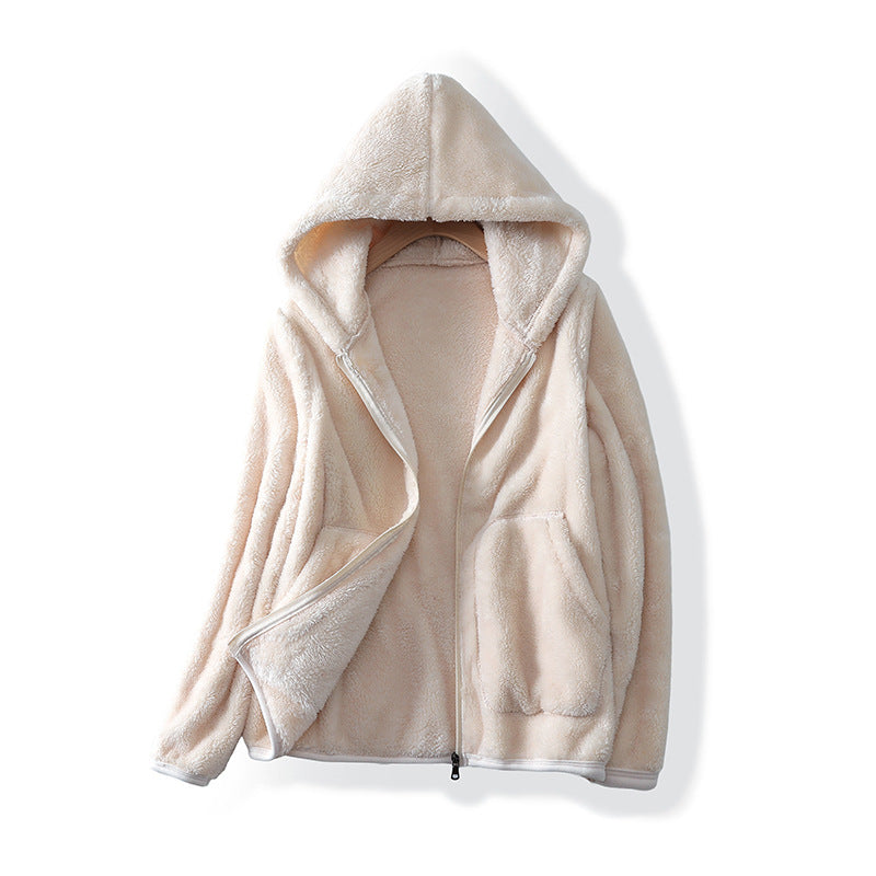 Cozy Fleece-Lined Hoodie with Hood and Pockets for Warmth