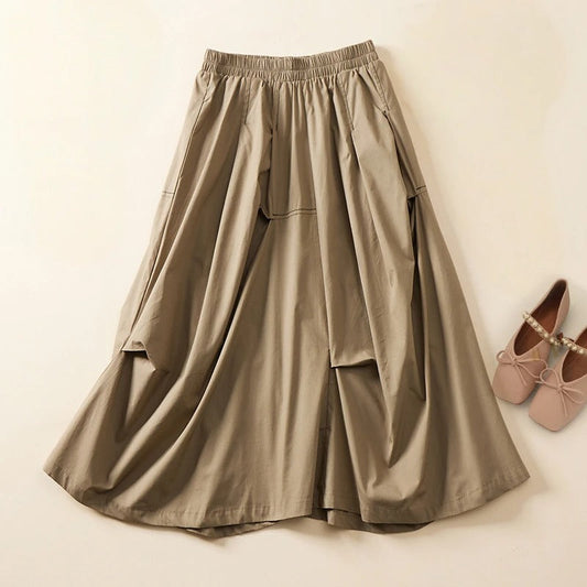 Zaylen Linen Skirt — Breathable Linen-Cotton Skirt with Sculpted Volume