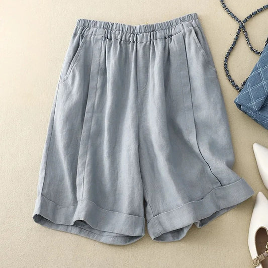 Arlena Linen Shorts — Breathable Tailored Linen Cotton Blend Shorts