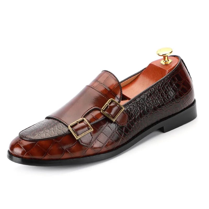 Eccelso Coccodrillo Italian Buckle Shoes (Brown 6) - | Zavonix
