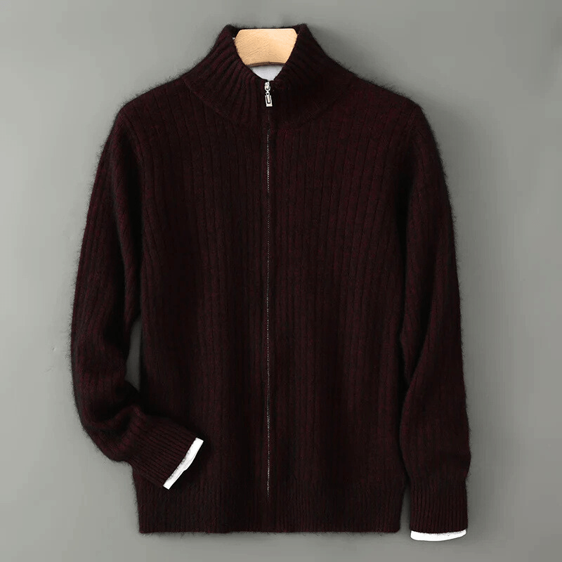 Edryn — Premium 100% Cashmere Sweater with Soft Breathable Warmth (Burgundy S) - | Zavonix