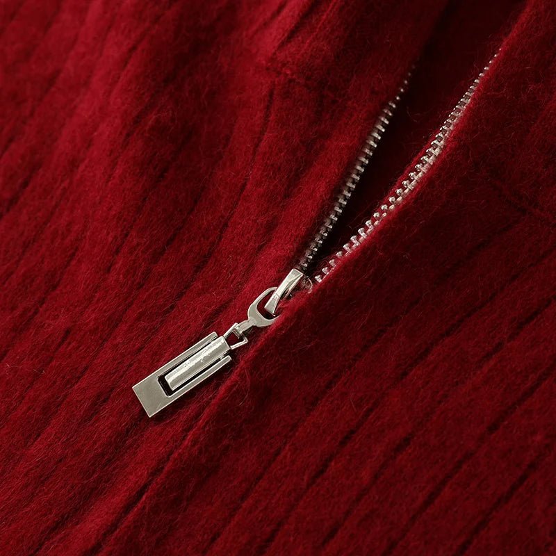Edryn — Premium 100% Cashmere Sweater with Soft Breathable Warmth (Red S) - | Zavonix