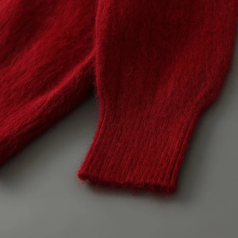 Edryn — Premium 100% Cashmere Sweater with Soft Breathable Warmth (Red S) - | Zavonix