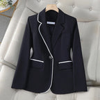 Tailored Women's Blazer with Contrast Details and Sleek Fit