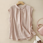 Effortless Elegance Linen Blouse™ — Unleash Quiet Confidence That Turns Heads Everywhere (White XS) - | Zavonix