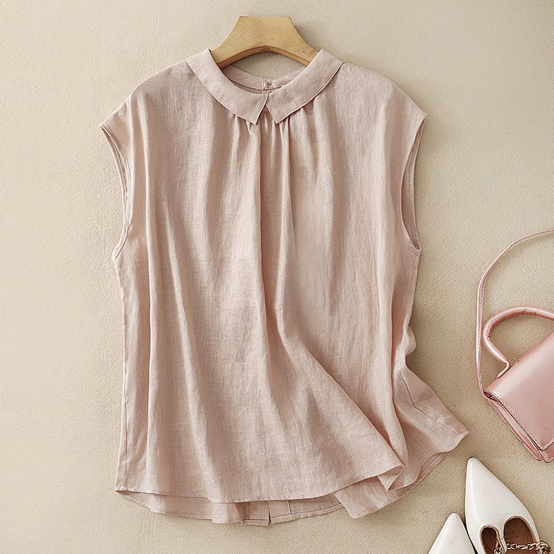 Effortless Elegance Linen Blouse™ — Unleash Quiet Confidence That Turns Heads Everywhere (White XS) - | Zavonix