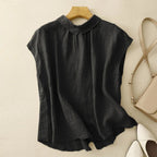 Effortless Elegance Linen Blouse™ — Unleash Quiet Confidence That Turns Heads Everywhere (White XS) - | Zavonix