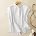 Effortless Elegance Linen Blouse™ — Unleash Quiet Confidence That Turns Heads Everywhere (White XS) - | Zavonix