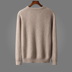 Elanor — Merino Wool Sweater with Tailored Fit and Open Collar (Camel S) - | Zavonix