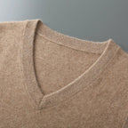 Elara Cashmere Vest — Soft 100% Cashmere with Tailored V - Neck Fit (Camel XS) - | Zavonix