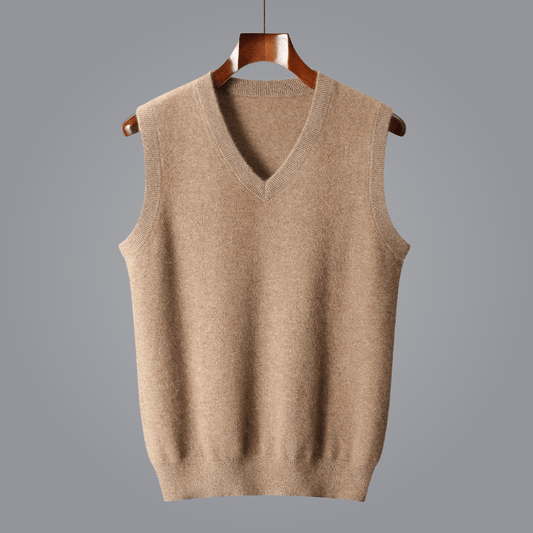 Elara Cashmere Vest — Soft 100% Cashmere with Tailored V - Neck Fit - Zavonix