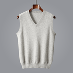 Elara Cashmere Vest — Soft 100% Cashmere with Tailored V - Neck Fit (Light Gray XS) - | Zavonix