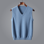 Elara Cashmere Vest — Soft 100% Cashmere with Tailored V - Neck Fit (Dark Gray XS) - | Zavonix