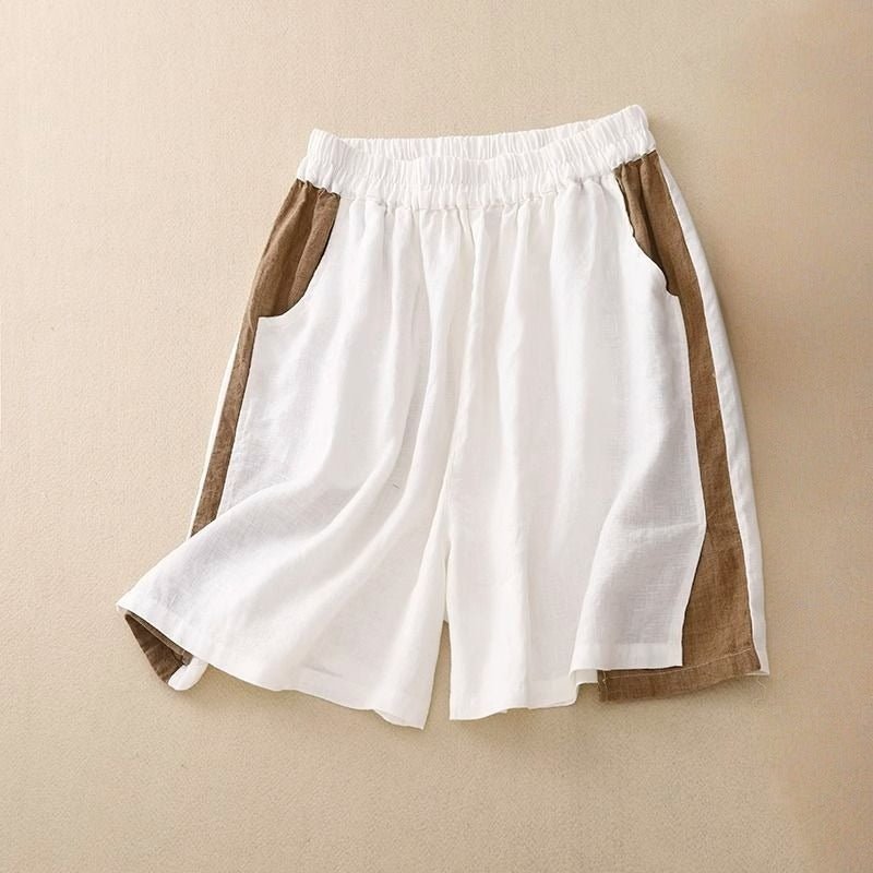 Elara — Lightweight Tailored Linen Shorts with Modern Fit (White XS) - | Zavonix