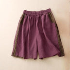 Elara — Lightweight Tailored Linen Shorts with Modern Fit (Purple XS) - | Zavonix