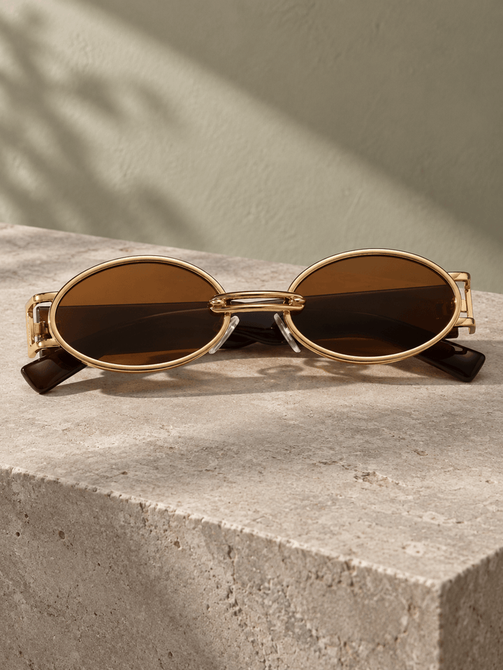 Elara Oval Sunglasses Dark Brown image 3