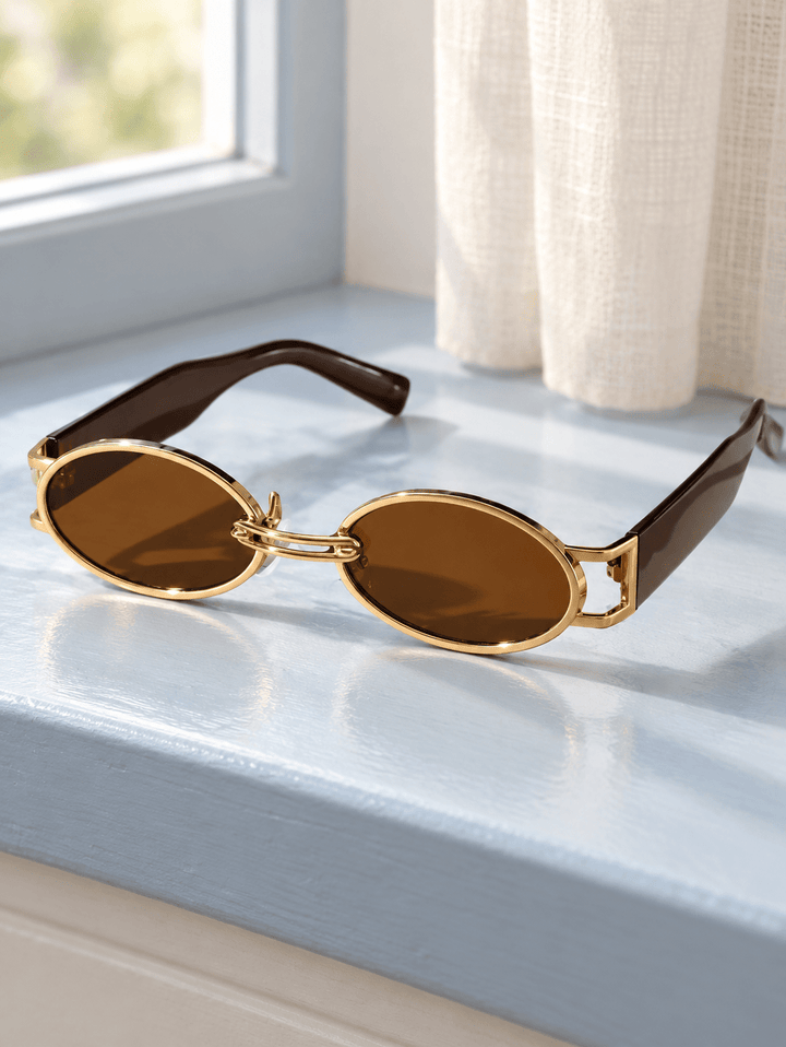Elara Oval Sunglasses Dark Brown image 6