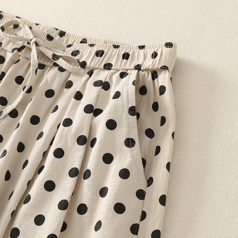 Elara Pants — Breathable Cotton Linen Casual Pants with Gathered Waistband (White XS) - | Zavonix