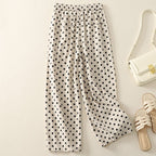 Elara Pants — Breathable Cotton Linen Casual Pants with Gathered Waistband (White XS) - | Zavonix
