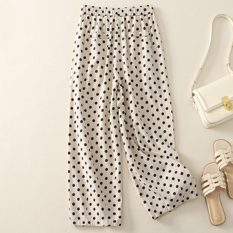 Elara Pants — Breathable Cotton Linen Casual Pants with Gathered Waistband (White XS) - | Zavonix