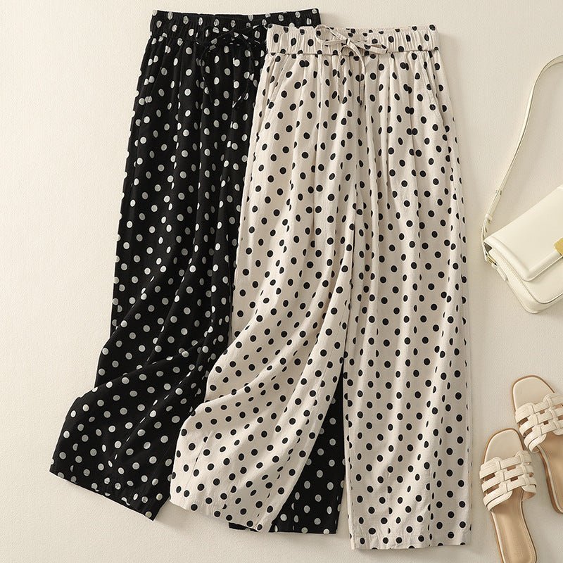 Elara Pants — Breathable Cotton Linen Casual Pants with Gathered Waistband (White XS) - | Zavonix