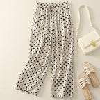 Elara Pants — Breathable Cotton Linen Casual Pants with Gathered Waistband (White XS) - | Zavonix