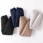 Elara Quilted Insulated Pants — Warm Soft Fabric with Diamond Stitching (Black XS) - | Zavonix