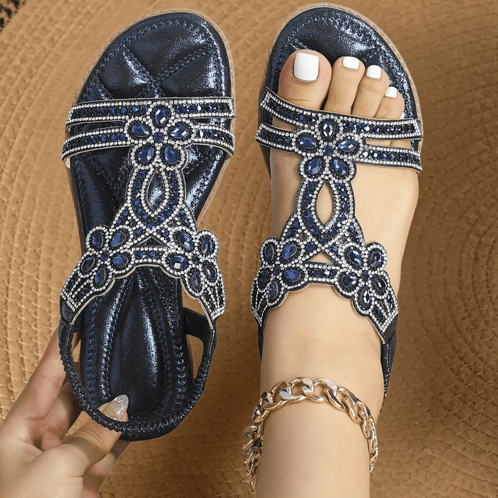 Elara Rhinestone T-Strap Sandals product image 7