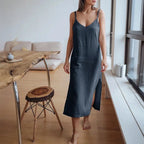 Elara Sleeveless Maxi Dress (Blue S) - Women Dress | Zavonix