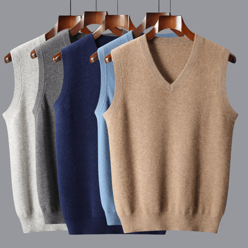 Elara — Tailored 100% Cashmere V - Neck Vest for Soft Warmth (Set of 5 - All Colors XS) - | Zavonix