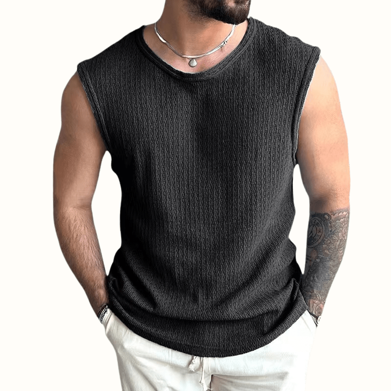 Elara Tank Top — Breathable Open - Knit Summer Shirt for Comfort (Black S) - | Zavonix