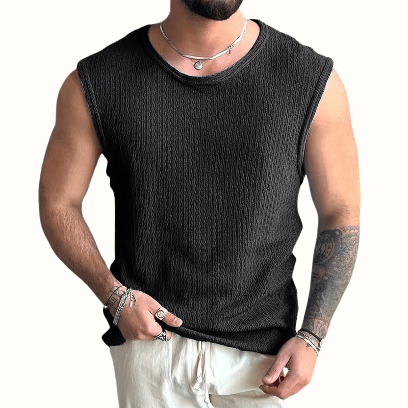 Elara Tank Top — Breathable Open - Knit Summer Shirt for Comfort (Black S) - | Zavonix