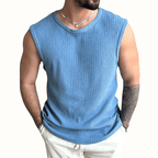 Elara Tank Top — Breathable Open - Knit Summer Shirt for Comfort (Sky Blue S) - | Zavonix