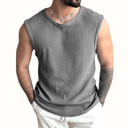 Elara Tank Top — Breathable Open - Knit Summer Shirt for Comfort (Gray S) - | Zavonix