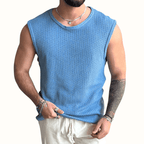 Elara Tank Top — Breathable Open - Knit Summer Shirt for Comfort (Sky Blue S) - | Zavonix