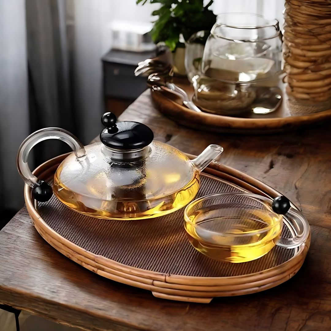 ElaraPure™ Filtration Teapot Set with Matching Cups – 600ml Heat-Resistant Glass 6