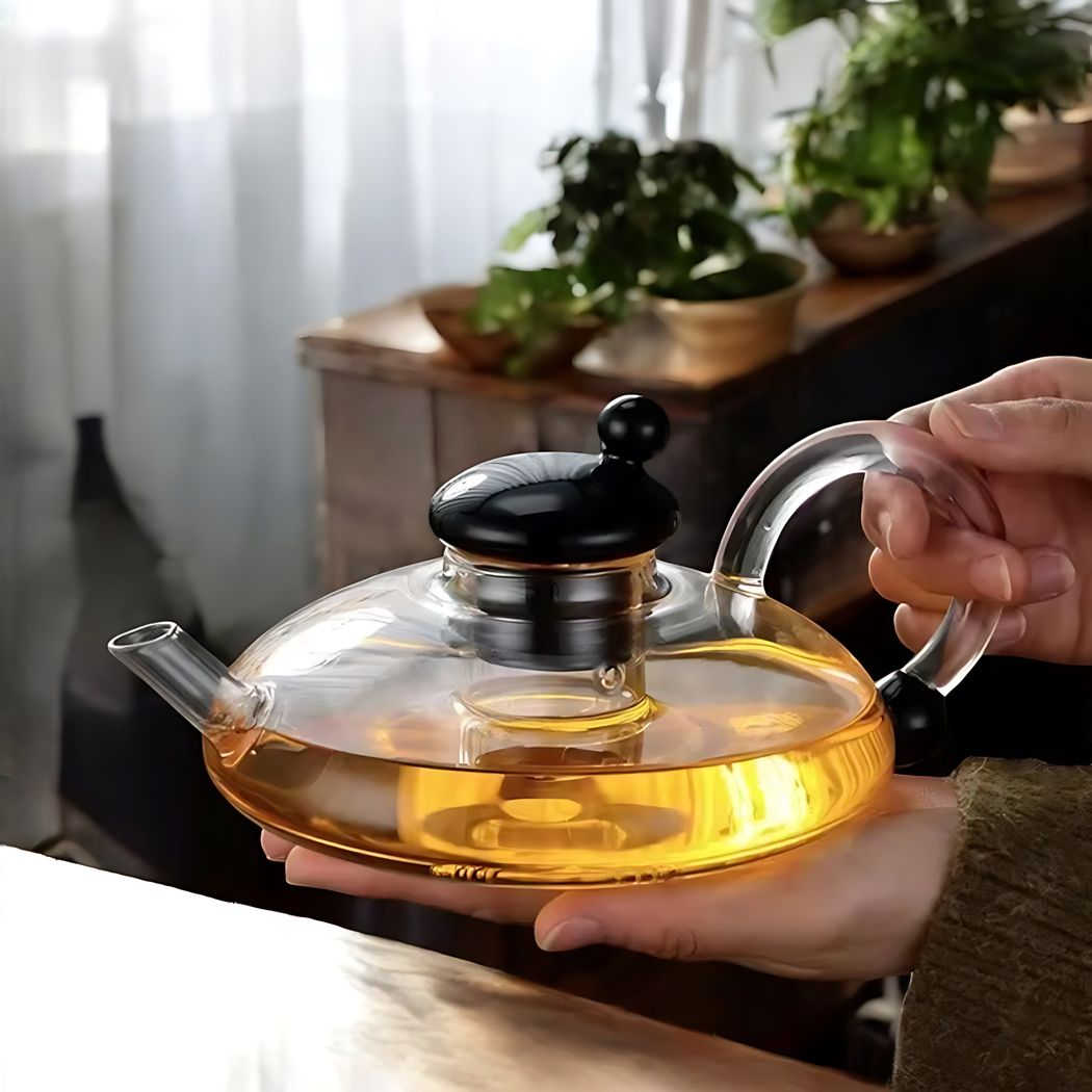 ElaraPure™ Filtration Teapot Set with Matching Cups – 600ml Heat-Resistant Glass 2