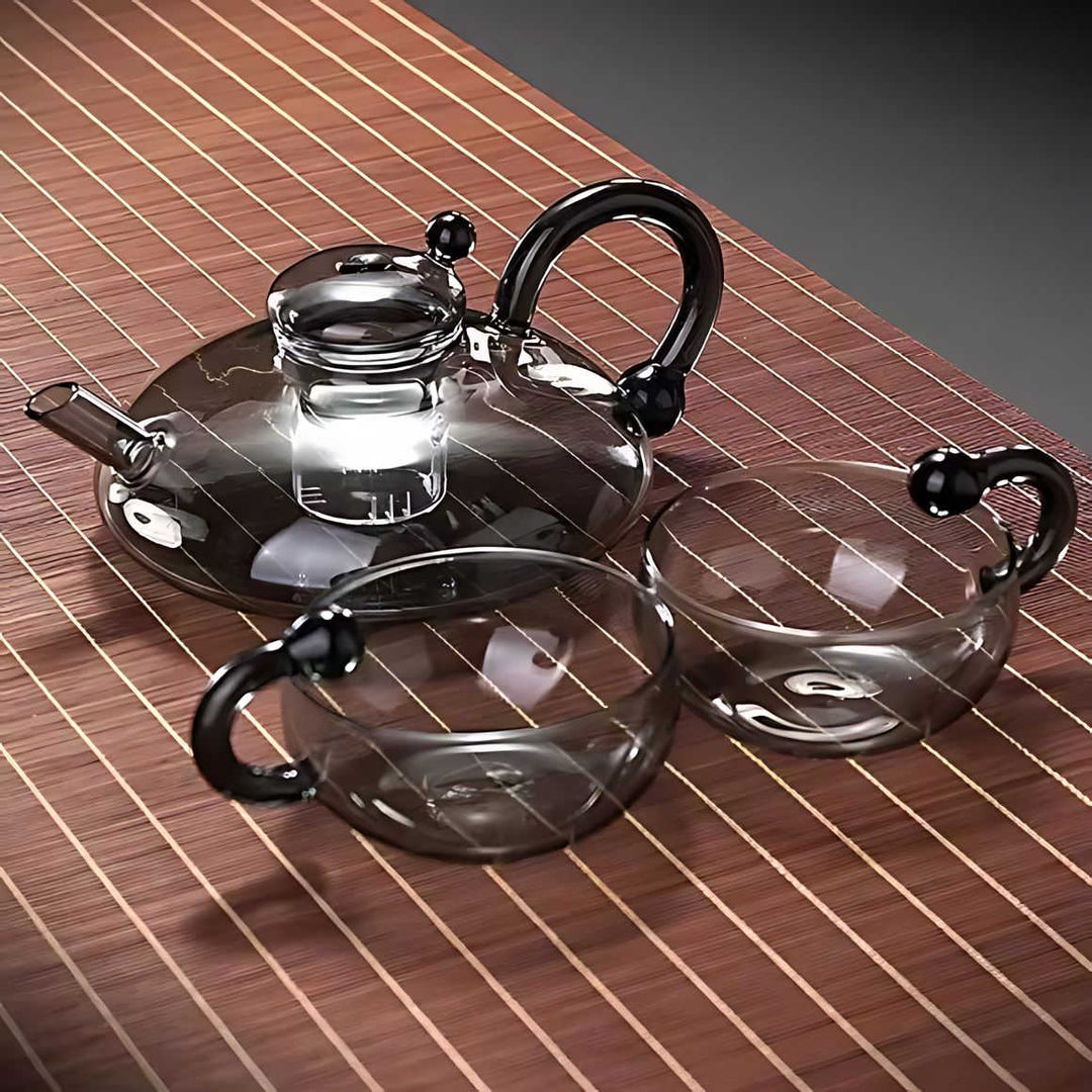 ElaraPure™ Filtration Teapot Set with Matching Cups – 600ml Heat-Resistant Glass 8