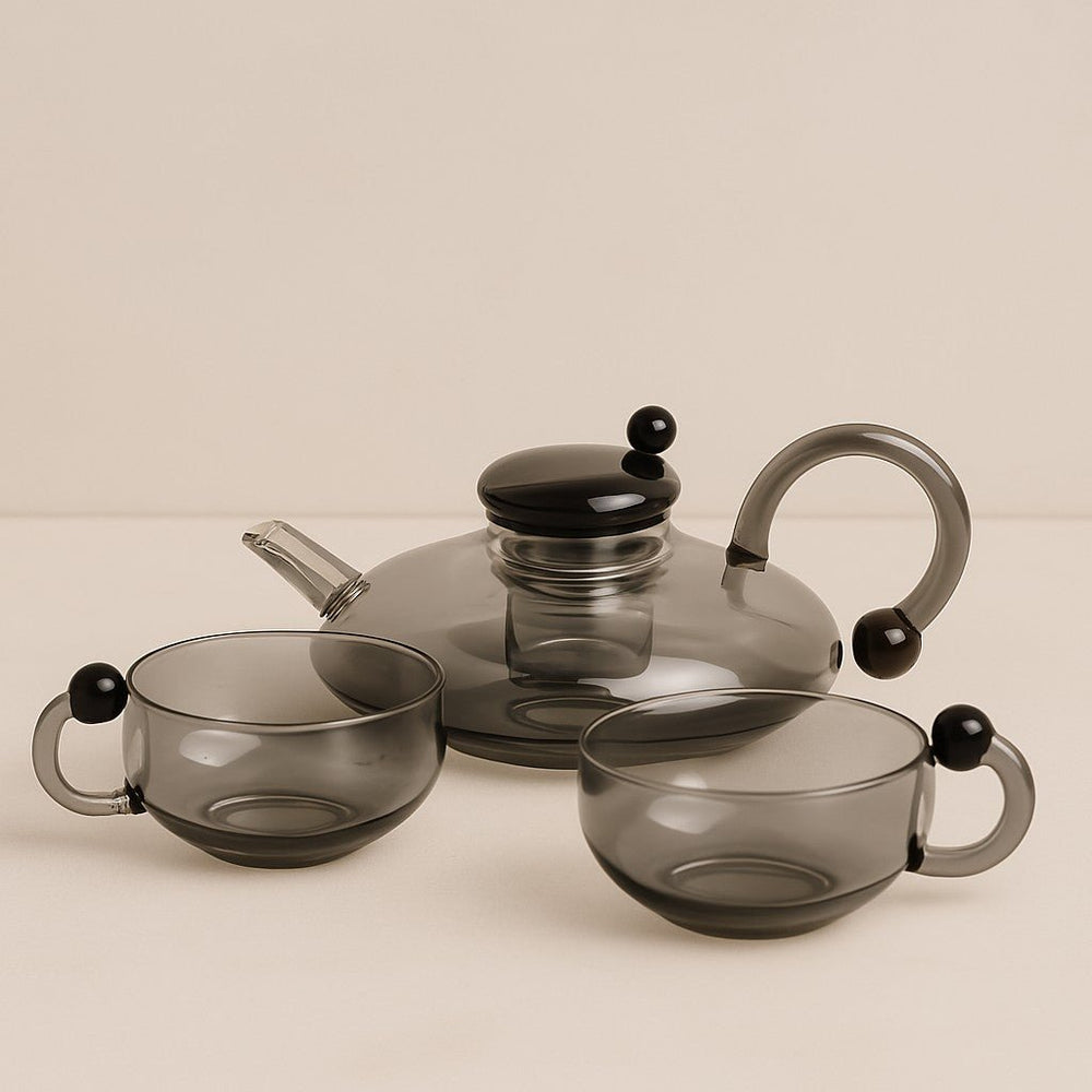 ElaraPure™ Filtration Teapot Set with Matching Cups – 600ml Heat-Resistant Glass 1