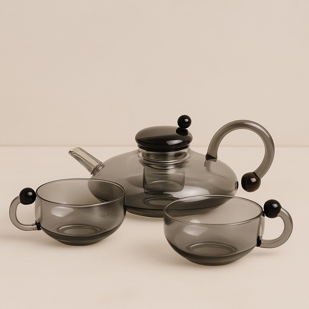 ElaraPure™ Filtration Teapot Set with Matching Cups – 600ml Heat-Resistant Glass 1